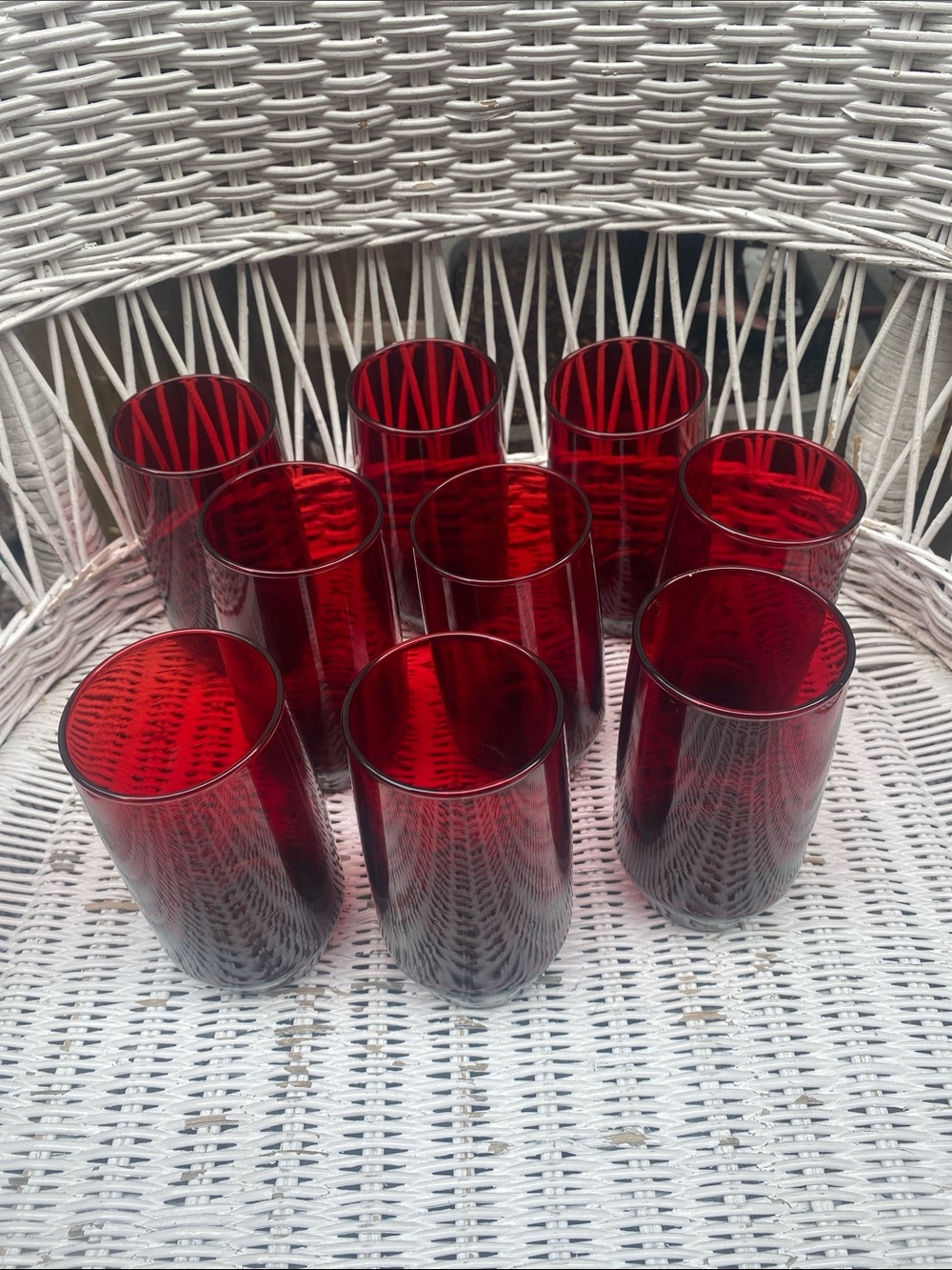 9 Anchor Hocking Royal Ruby Tumblers